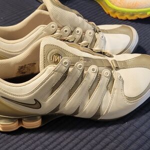 Nike Women's Shox Sneakers - Cream and Tan. Excellent Condition. 7.5